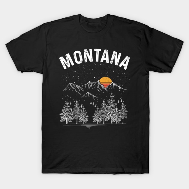 Vintage Retro Montana State T-Shirt by DanYoungOfficial